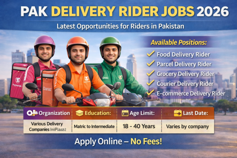 Pak Delivery Rider Jobs 2026