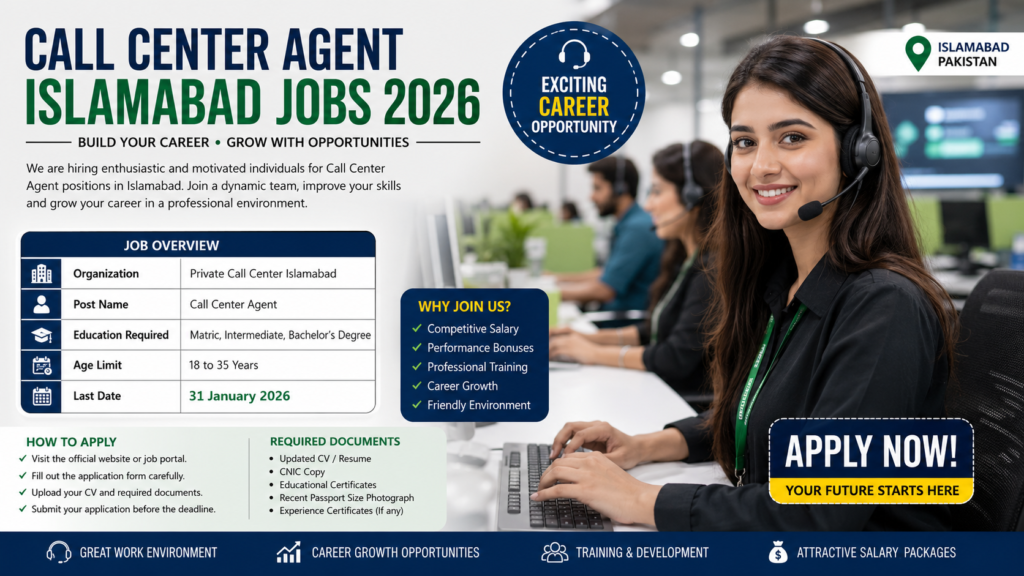 Call Center Agent Islamabad Jobs 2026