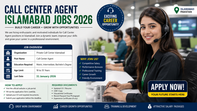 Call Center Agent Islamabad Jobs 2026