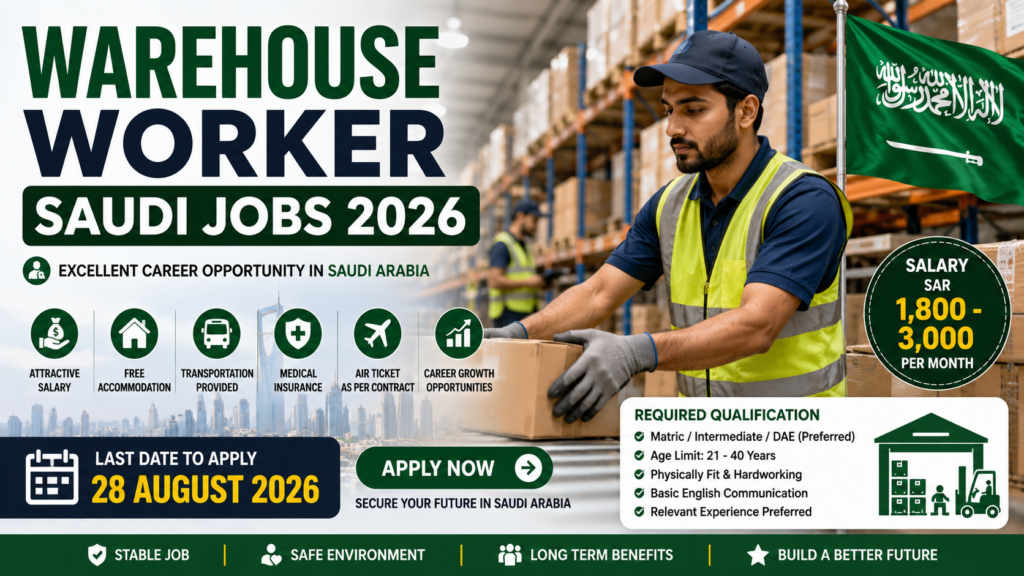 Warehouse Worker Saudi Jobs 2026
